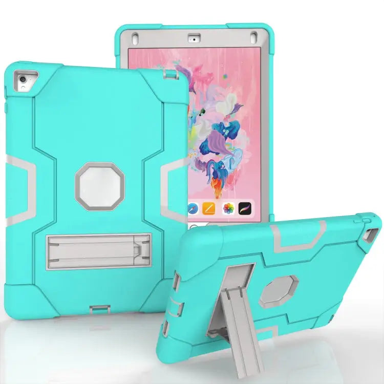 Contrast Color Robot Silicone + PC Tablet Case For iPad 6 / iPad Pro 9.7 2016 - For iPad 6 / iPad Pro 9.7 2016 / Mint