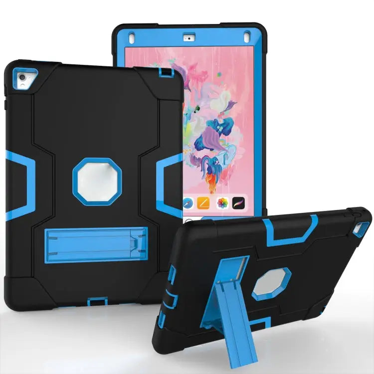 Contrast Color Robot Silicone + PC Tablet Case For iPad 6 / iPad Pro 9.7 2016 - For iPad 6 / iPad Pro 9.7 2016 / Black