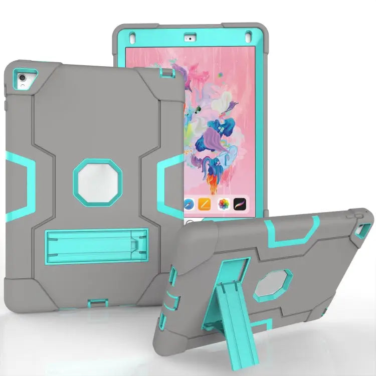Contrast Color Robot Silicone + PC Tablet Case For iPad 6 / iPad Pro 9.7 2016 - For iPad 6 / iPad Pro 9.7 2016 / Grey