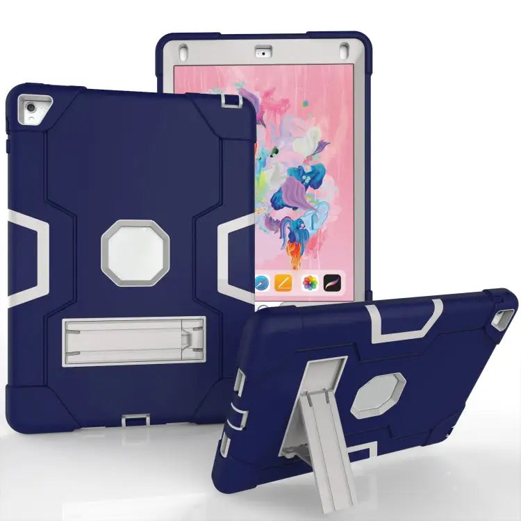 Contrast Color Robot Silicone + PC Tablet Case For iPad 6 / iPad Pro 9.7 2016 - For iPad 6 / iPad Pro 9.7 2016 / Navy