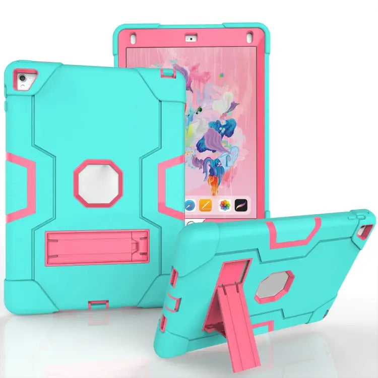 Contrast Color Robot Silicone + PC Tablet Case For iPad 6 / iPad Pro 9.7 2016 - For iPad 6 / iPad Pro 9.7 2016 / Mint