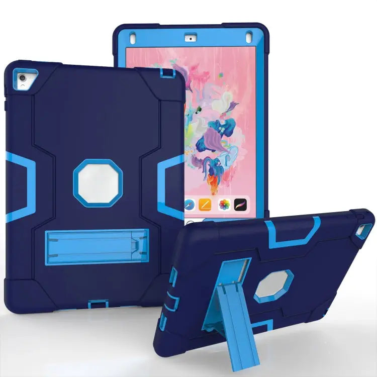 Contrast Color Robot Silicone + PC Tablet Case For iPad 6 / iPad Pro 9.7 2016 - For iPad 6 / iPad Pro 9.7 2016 / Navy