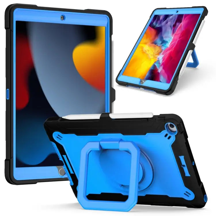 Contrast Color Shockproof Robot Silicone + PC Case with Wristband Holder For iPad 10.2 2021 / 2020 / 2019 For iPad Air