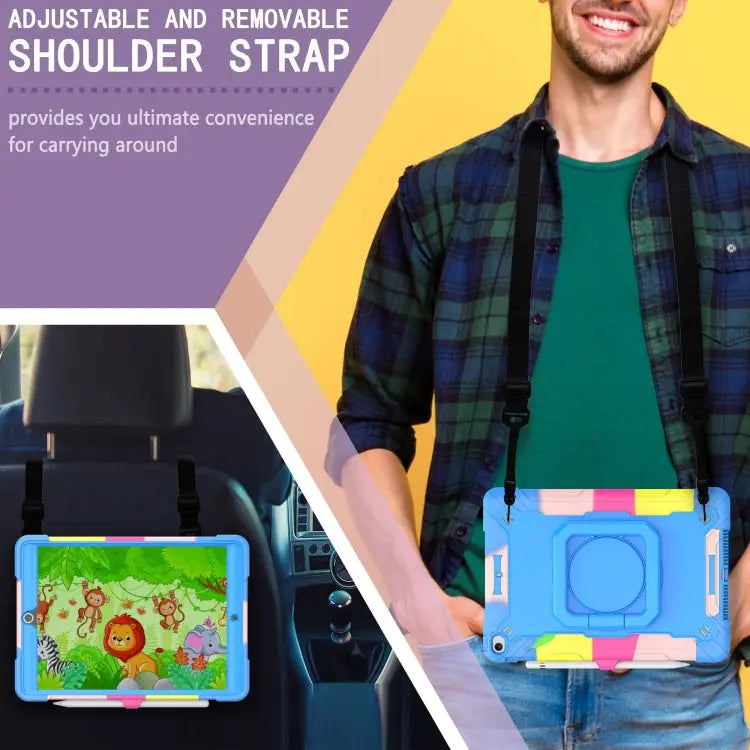 Contrast Color Shockproof Robot Silicone + PC Case with Wristband Holder For iPad 10.2 2021 / 2020 / 2019 For iPad Air