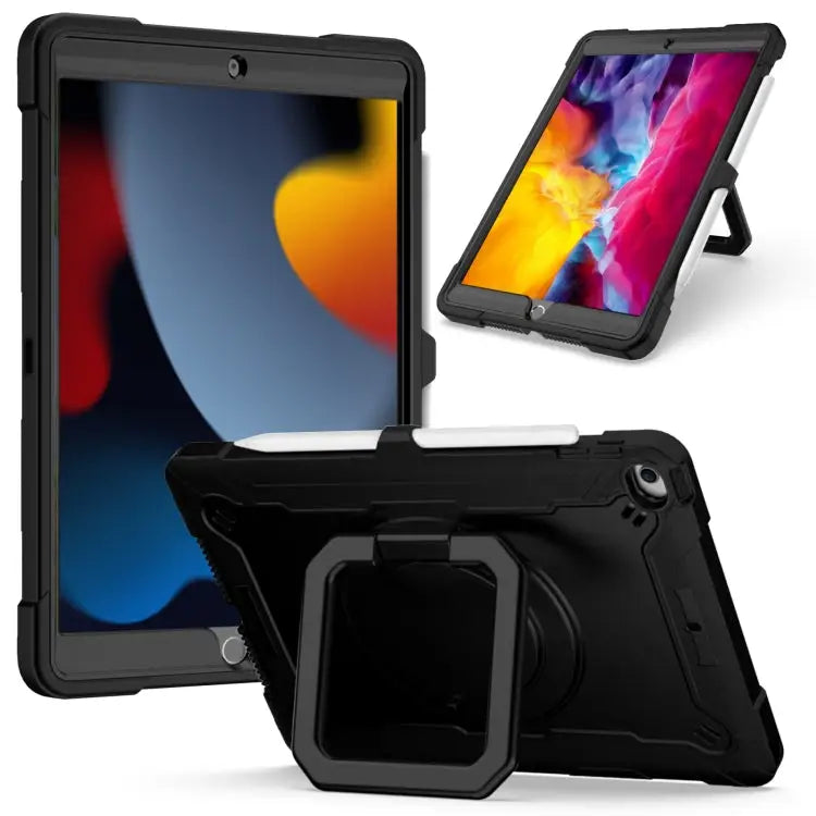 Contrast Color Shockproof Robot Silicone + PC Case with Wristband Holder For iPad 10.2 2021 / 2020 / 2019 For iPad Air