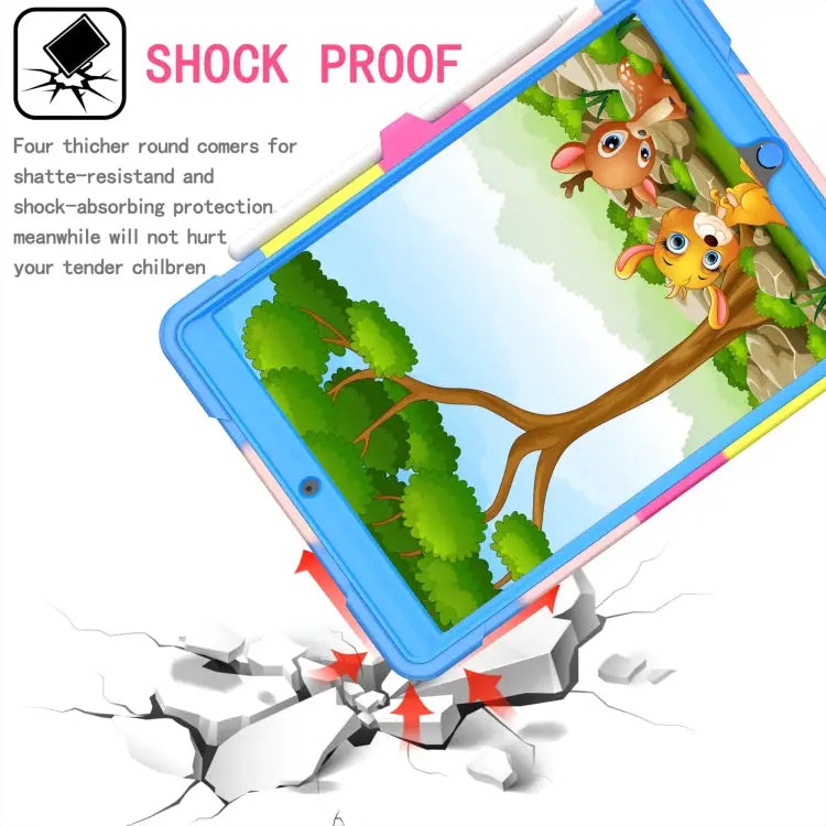 Contrast Color Shockproof Robot Silicone + PC Case with Wristband Holder For iPad 10.2 2021 / 2020 / 2019 For iPad Air