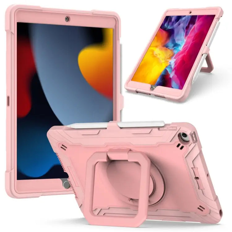 Contrast Color Shockproof Robot Silicone + PC Case with Wristband Holder For iPad 10.2 2021 / 2020 / 2019 For iPad Air