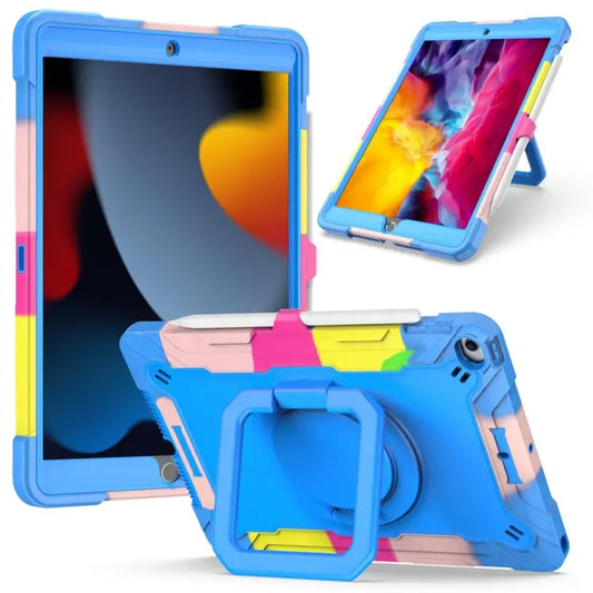 Contrast Color Shockproof Robot Silicone + PC Case with Wristband Holder For iPad 10.2 2021 / 2020 / 2019 For iPad Air