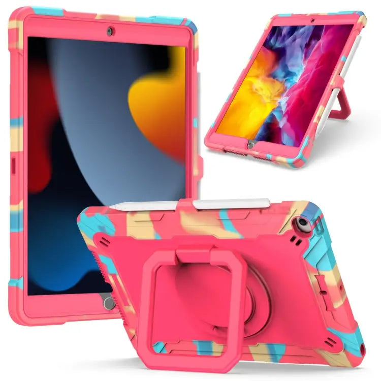 Contrast Color Shockproof Robot Silicone + PC Case with Wristband Holder For iPad 10.2 2021 / 2020 / 2019 For iPad Air
