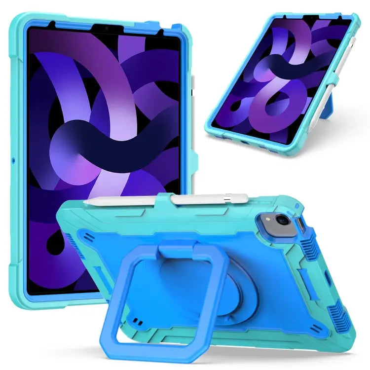 Contrast Color Shockproof Robot Silicone + PC Case with Wristband Holder For iPad 10.2 2021 / 2020 / 2019 For iPad Air