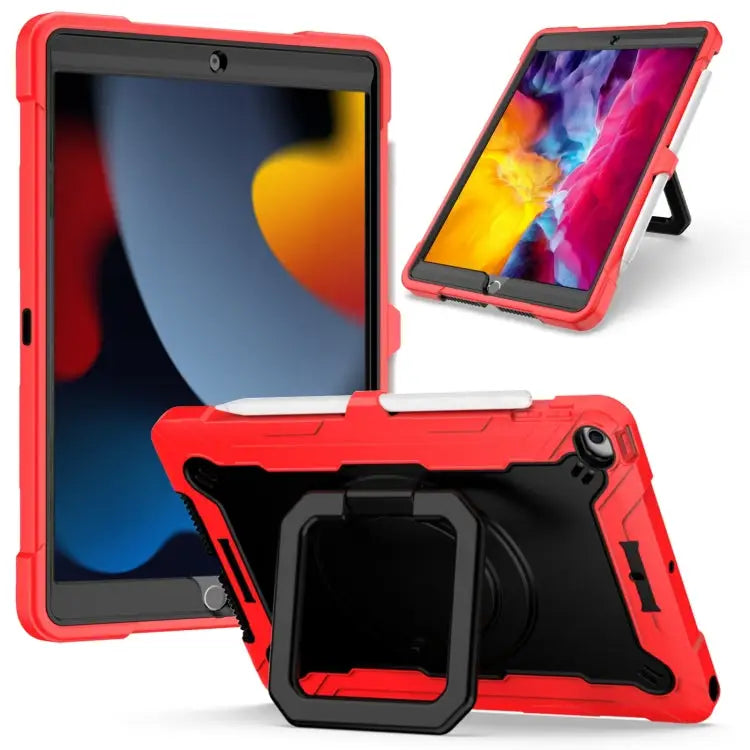 Contrast Color Shockproof Robot Silicone + PC Case with Wristband Holder For iPad 10.2 2021 / 2020 / 2019 For iPad Air