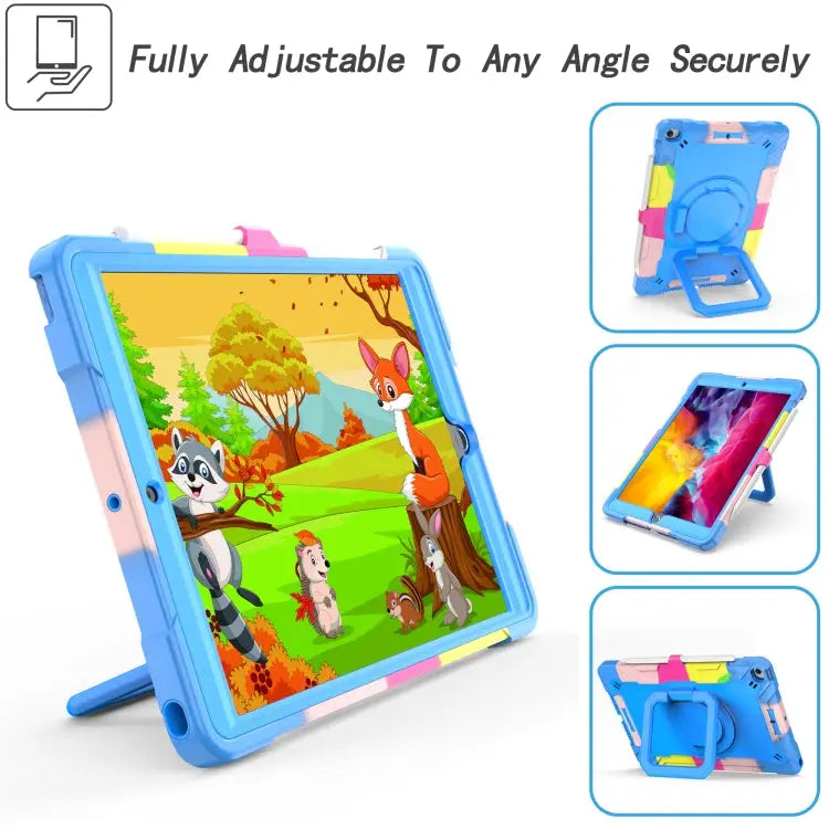 Contrast Color Shockproof Robot Silicone + PC Case with Wristband Holder For iPad 10.2 2021 / 2020 / 2019 For iPad Air