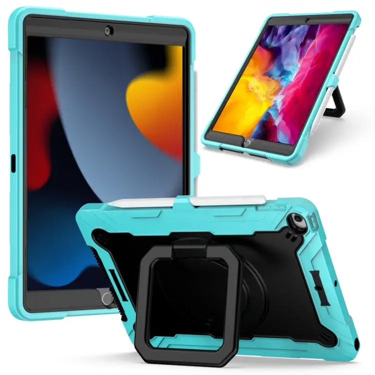 Contrast Color Shockproof Robot Silicone + PC Case with Wristband Holder For iPad 10.2 2021 / 2020 / 2019 For iPad Air