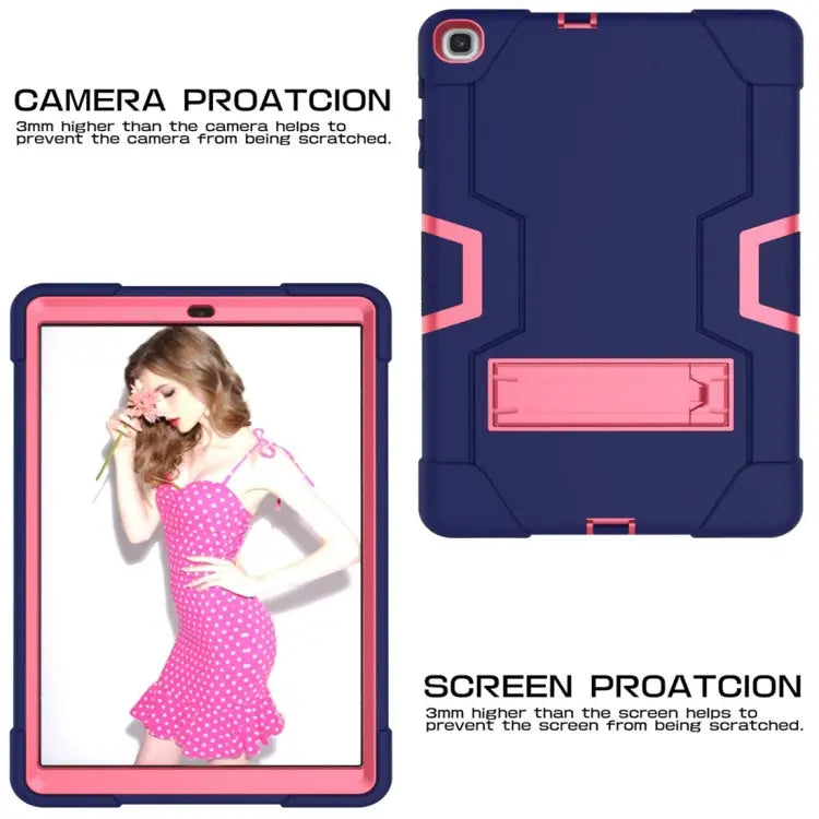 Contrast Color Silicone + PC Combination Case with Holder For Galaxy Tab A 10.1 (2019) T510 For Galaxy Tab S5e T720
