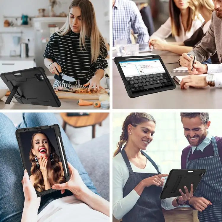 Contrast Color Silicone + PC Combination Case with Holder For Galaxy Tab S5e T720 For iPad 10.2 - Apple Accessories
