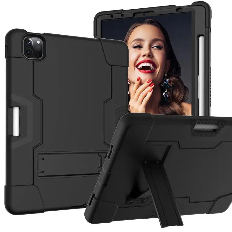 Contrast Color Silicone + PC Combination Case with Holder For Galaxy Tab S5e T720 For iPad 10.2 - For iPad Pro 11