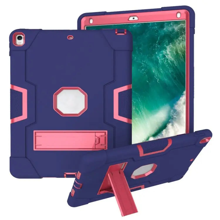 Contrast Color Silicone + PC Combination Case with Holder For Galaxy Tab A 10.5 T590 For Galaxy Tab S4 10.5 T830