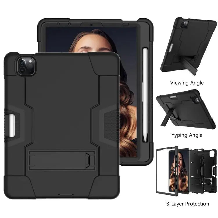 Contrast Color Silicone + PC Combination Case with Holder For Galaxy Tab S5e T720 For iPad 10.2 - Apple Accessories