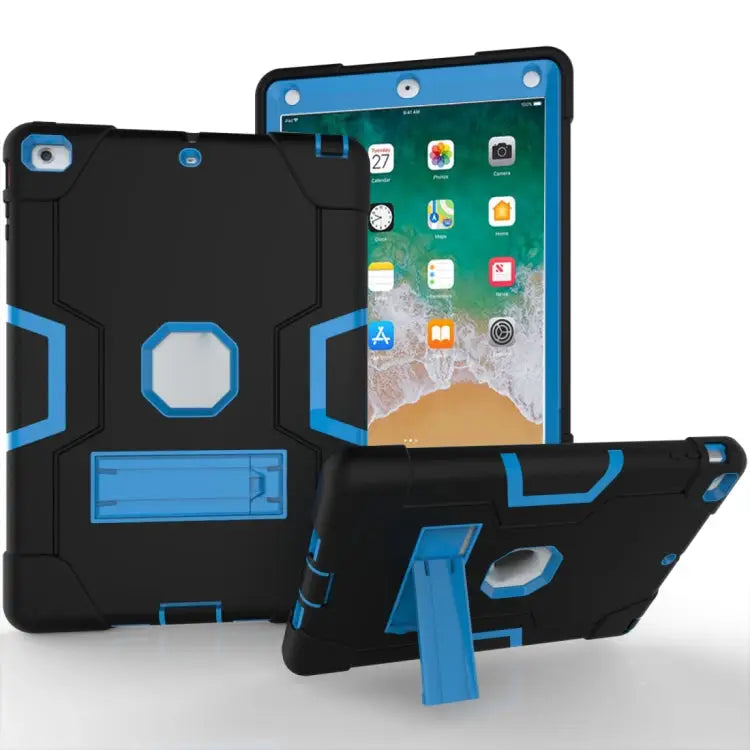 Contrast Color Silicone + PC Combination Case with Holder For Galaxy Tab S5e T720 For iPad 10.2 - For iPad 5 / Black