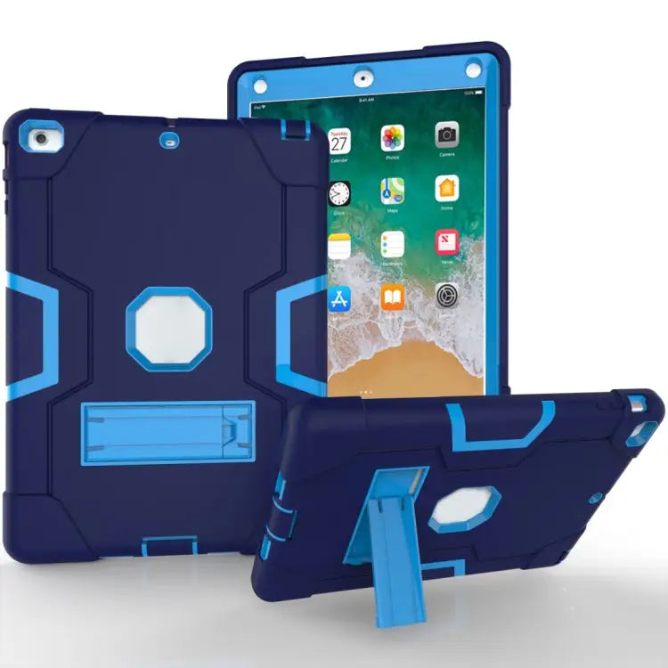 Contrast Color Silicone + PC Combination Case with Holder For Galaxy Tab S5e T720 For iPad 10.2 - For iPad 5 / Navy