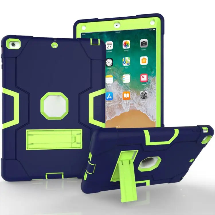 Contrast Color Silicone + PC Combination Case with Holder For Galaxy Tab S5e T720 For iPad 10.2 - For iPad 5 / Navy