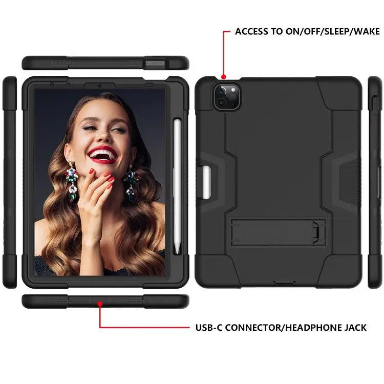 Contrast Color Silicone + PC Combination Case with Holder For Galaxy Tab S5e T720 For iPad 10.2 - Apple Accessories