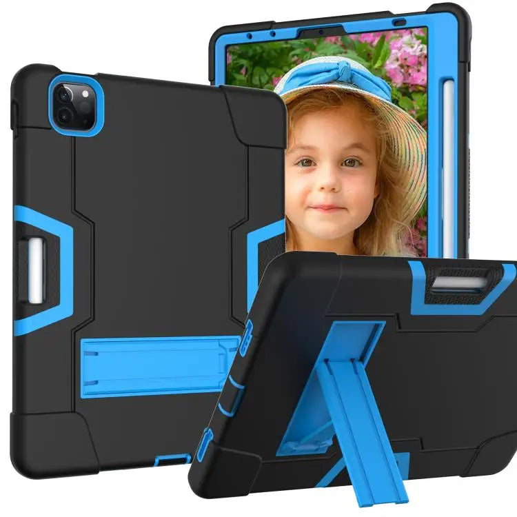 Contrast Color Silicone + PC Combination Case with Holder For Galaxy Tab S5e T720 For iPad 10.2 - For iPad Pro 11