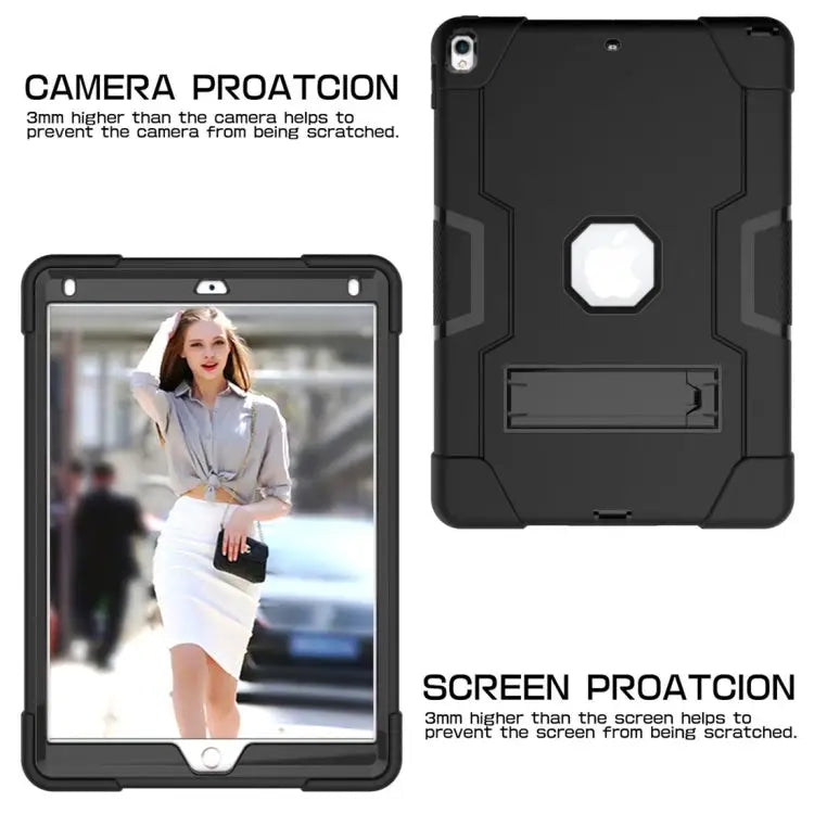 Contrast Color Silicone + PC Combination Case with Holder For Galaxy Tab A 10.5 T590 For Galaxy Tab S4 10.5 T830