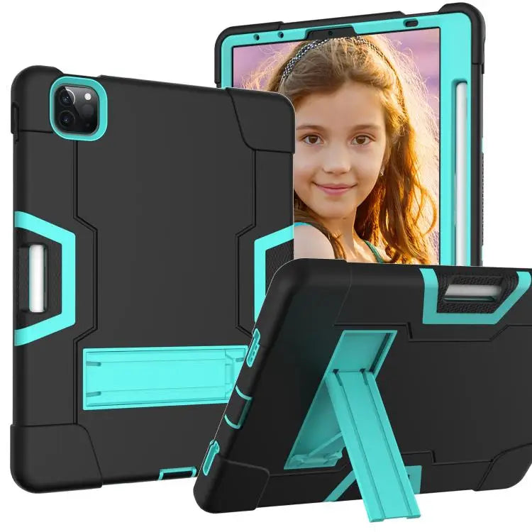 Contrast Color Silicone + PC Combination Case with Holder For Galaxy Tab S5e T720 For iPad 10.2 - For iPad Pro 11
