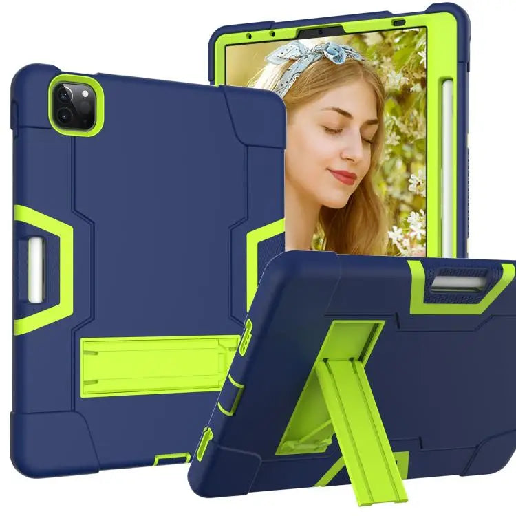 Contrast Color Silicone + PC Combination Case with Holder For Galaxy Tab S5e T720 For iPad 10.2 - For iPad Pro 11
