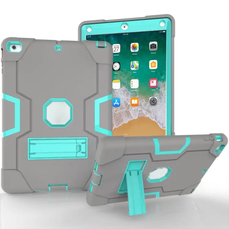 Contrast Color Silicone + PC Combination Case with Holder For Galaxy Tab S5e T720 For iPad 10.2 - For iPad 5 / Grey
