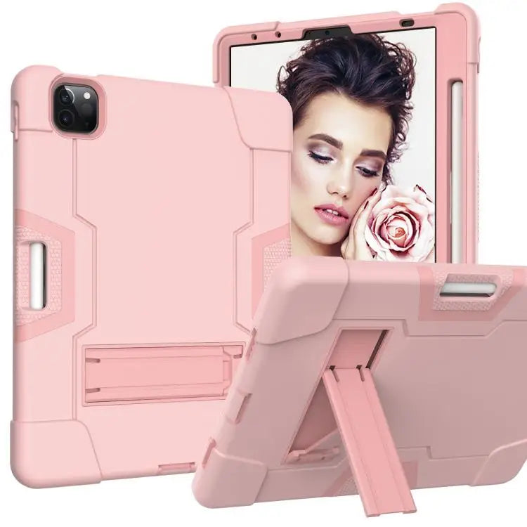Contrast Color Silicone + PC Combination Case with Holder For Galaxy Tab S5e T720 For iPad 10.2 - For iPad Pro 11