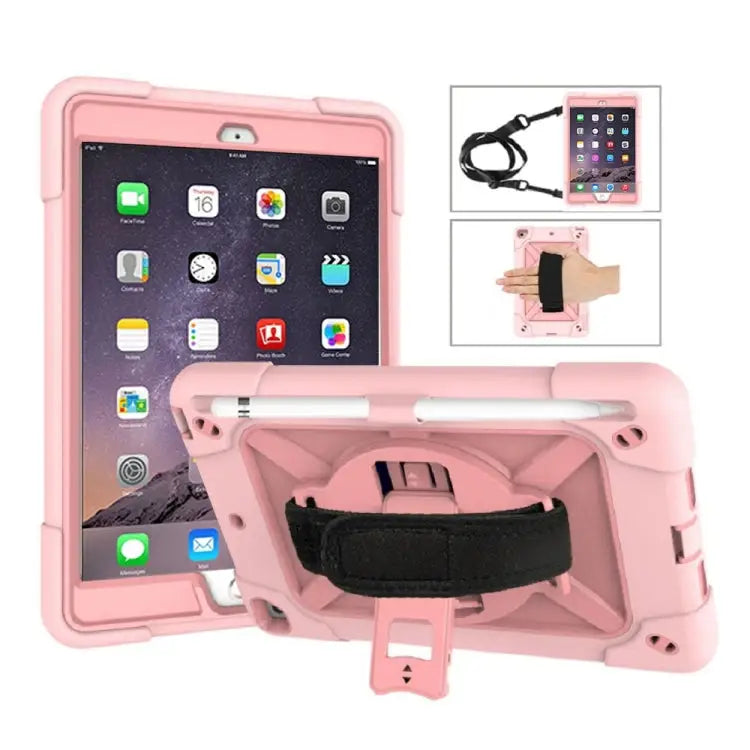 Contrast Color Silicone + PC Combination Case with Holder For iPad mini 3 - For iPad mini 3 / Rose Gold - Apple