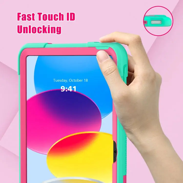 Contrast Color Silicone + PC Tablet Case with Holder For iPad 10th Gen 10.9 2022 - Apple Accessories
