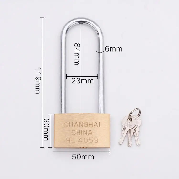Copper Padlock Small Lock Style: Long Lock Beam 50mm Not Open Long 50mm Not Open - Long, 50mm Not Open