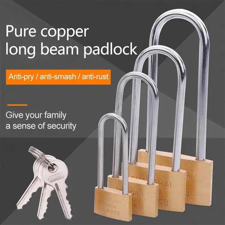Copper Padlock Small Lock Style: Long Lock Beam 50mm Not Open Long 50mm Not Open - Long, 50mm Not Open