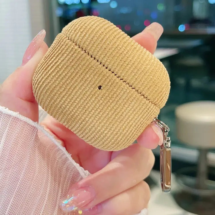 Corduroy Cloth Pattern Earphone Protective Case For AirPods Pro 2 For AirPods 3 For AirPods Pro - For AirPods 3 / Khaki