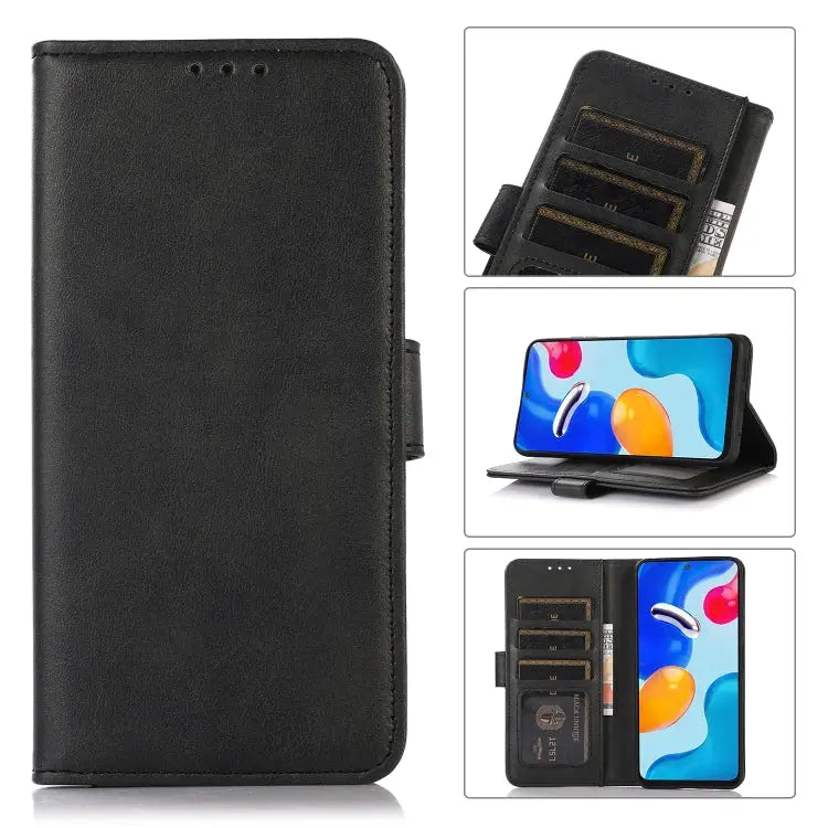 Cow Texture Leather Phone Case - For iPhone 15 / Black