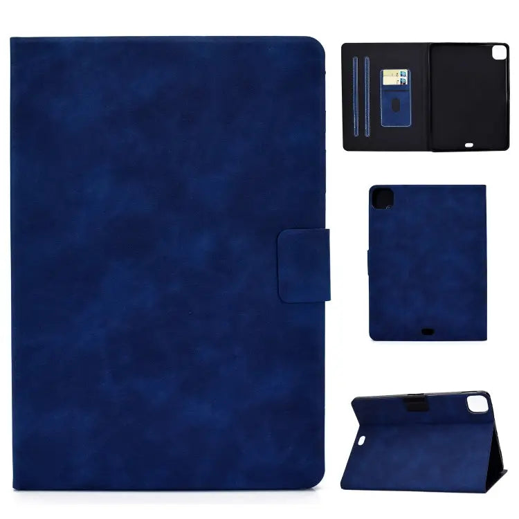 Cowhide Texture Leather Smart Tablet Case For iPad Pro 11 2024 For iPad Air 2022 10.9 - For iPad Pro 11 2024 / Blue