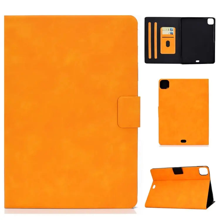 Cowhide Texture Leather Smart Tablet Case For iPad Pro 11 2024 For iPad Air 2022 10.9 - For iPad Air 2022 10.9 / Khaki