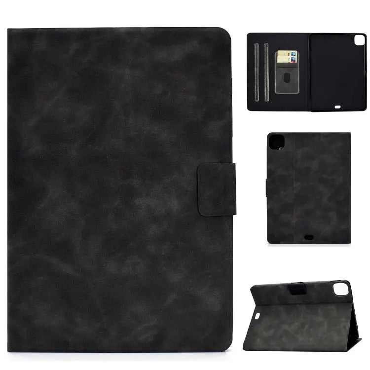 Cowhide Texture Leather Smart Tablet Case For iPad Pro 11 2024 For iPad Air 2022 10.9 - For iPad Pro 11 2024 / Grey