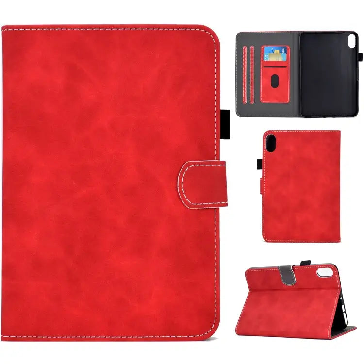 Cowhide Texture Tablet Leather Smart Case For iPad 10th Gen 10.9 2022 - For iPad 10th Gen 10.9 2022 / Red - Apple