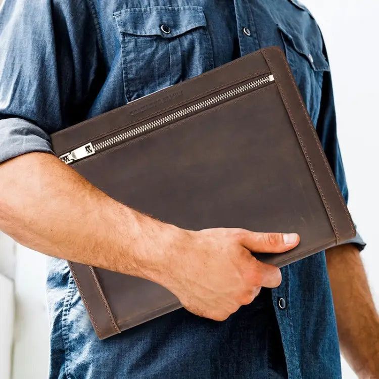 Crazy Horse Leather Pen Slot Zipper Multifunctional Tablet Cover For IPad Pro 9.7/10.5/11 Inch