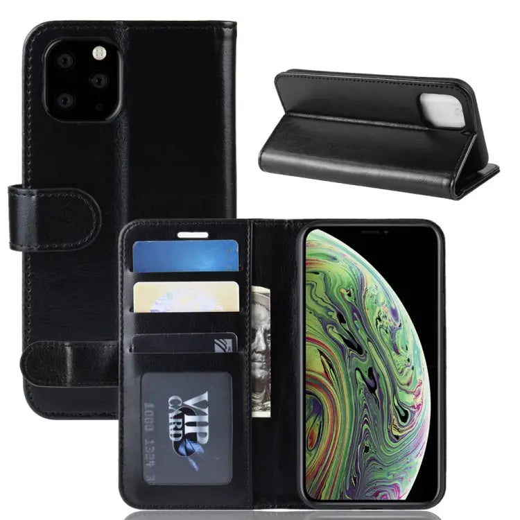 Crazy Horse PU Leather Flip Stand Cell Phone Cover with Wallet for iPhone XI (2019) - Apple Accessories