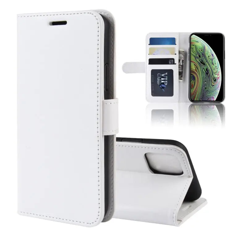 Crazy Horse PU Leather Flip Stand Cell Phone Cover with Wallet for iPhone XI (2019) - White - Apple Accessories
