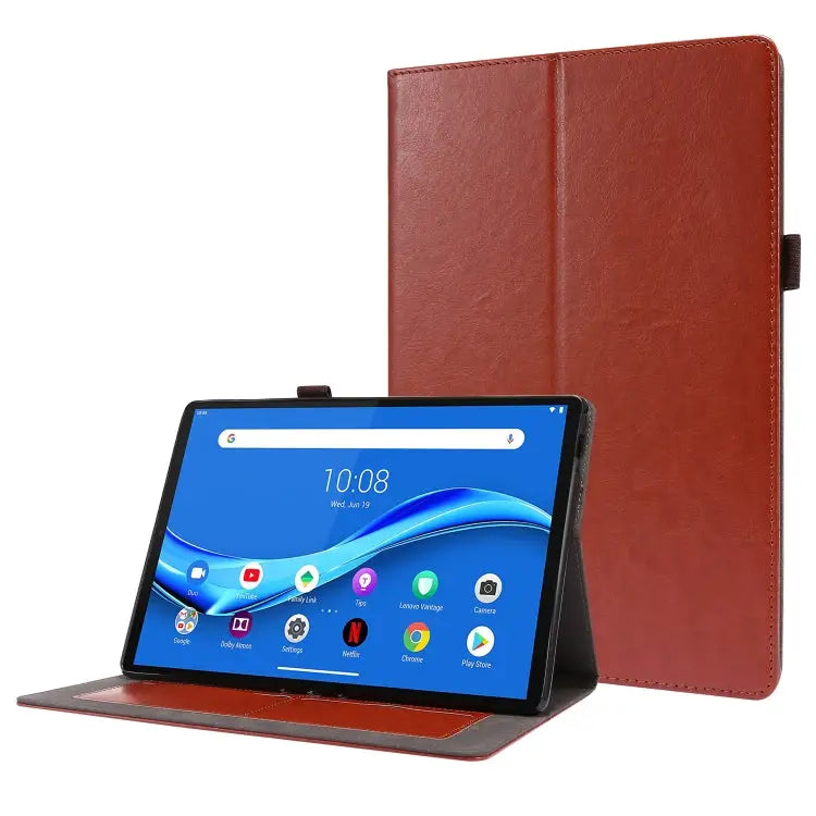 Crazy Horse Texture Horizontal Flip Leather Case with 2-folding Holder & Card Slot For Lenovo Tab M10 For iPad 10.2
