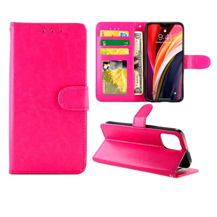 Crazy Horse Texture Leather Horizontal Flip Protective Case with Holder & Card Slots & Wallet & Photo Frame For iPhone