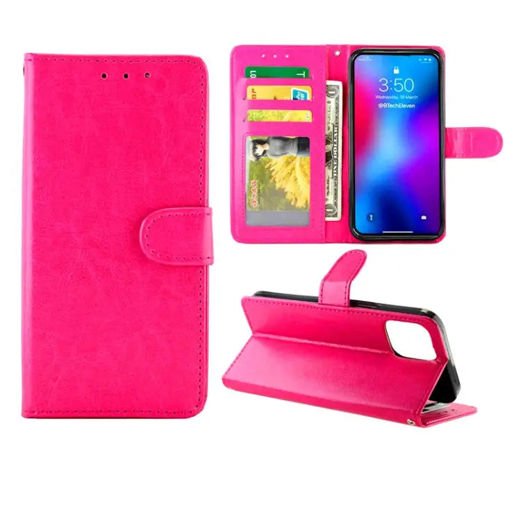 Crazy Horse Texture Leather Horizontal Flip Protective Case with Holder & Card Slots & Wallet & Photo Frame For iPhone