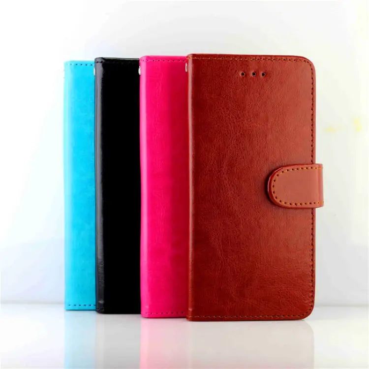 Crazy Horse Texture Leather Horizontal Flip Protective Case with Holder & Card Slots & Wallet & Photo Frame For iPhone