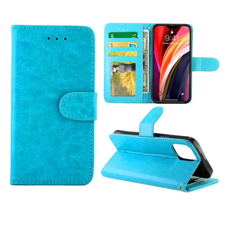 Crazy Horse Texture Leather Horizontal Flip Protective Case with Holder & Card Slots & Wallet & Photo Frame For iPhone